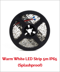 Warm White LED Strip 5m IP65  (Splashproof)