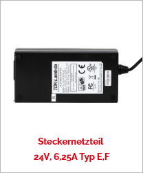 Steckernetzteil 24V, 6,25A Typ E,F